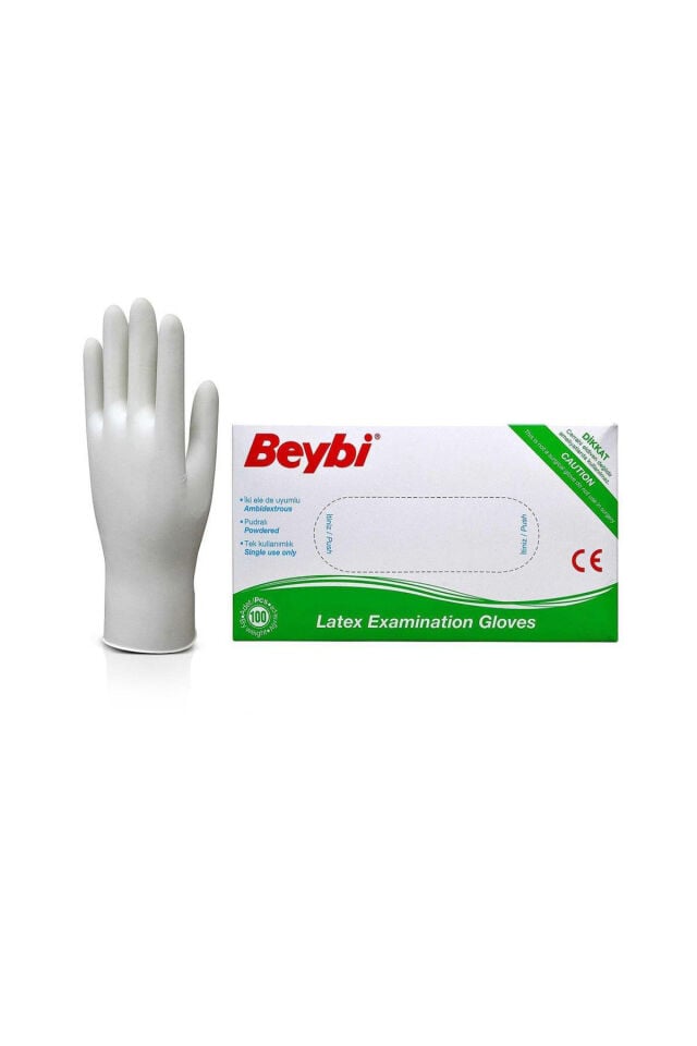 Beybi Lateks Pudralı Eldiven S (Small) 100'lü