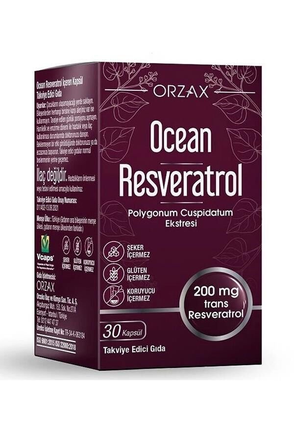 Orzax Ocean Resveratrol 200 mg 30 Kapsül