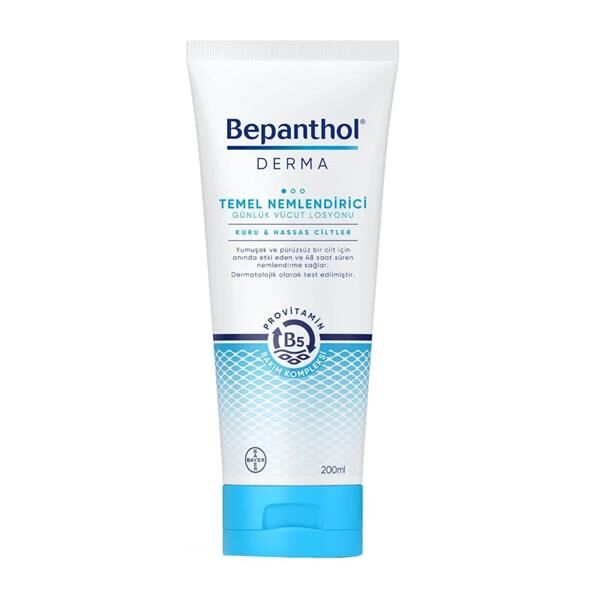 Bepanthol Derma Temel Nemlendirici Günlük Vücut Losyonu Kuru ve Hassas Ciltler 200 ml