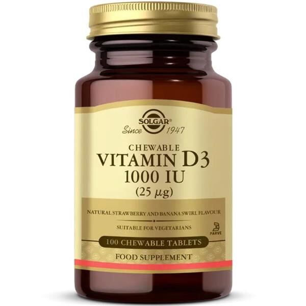 Solgar Chewable Vitamin D3 1000 IU 100 Tablet