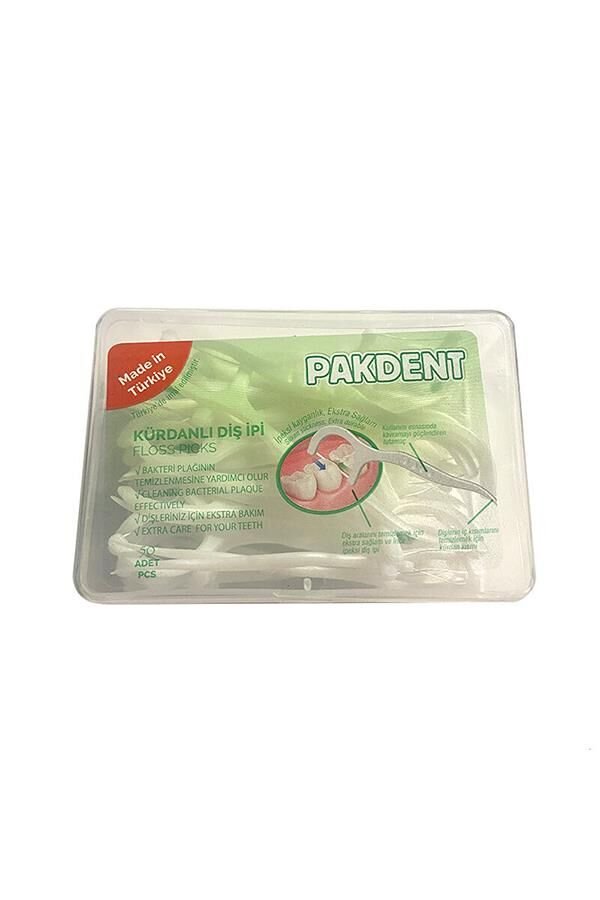 Pakdent Kürdanlı Diş İpi 50'li-Kare Kutu