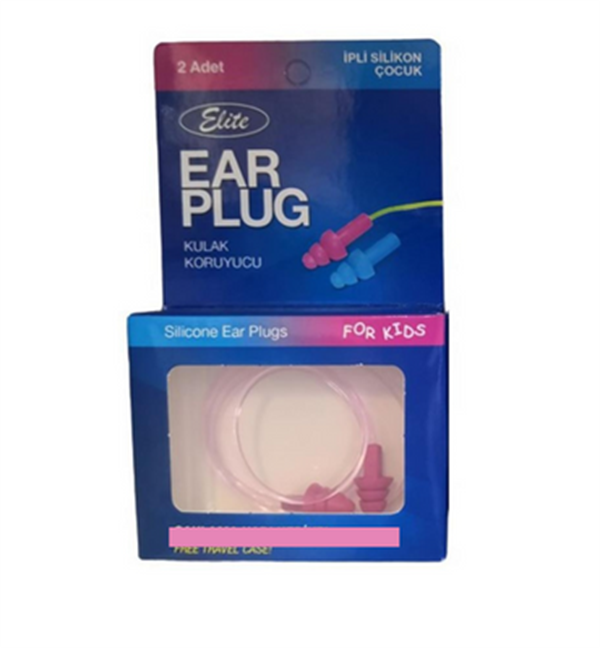 Elite Ear Plug İpli Silikon Çocuk Kulak Tıkacı