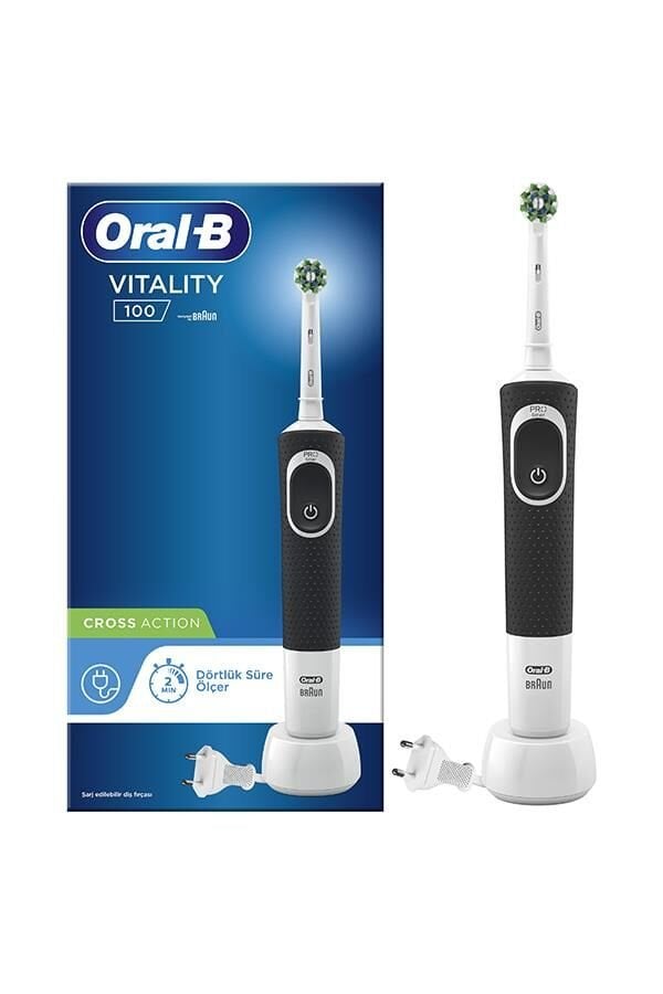 Oral-B Vitality 100 Cross Action Şarjlı Diş Dırçası-Siyah
