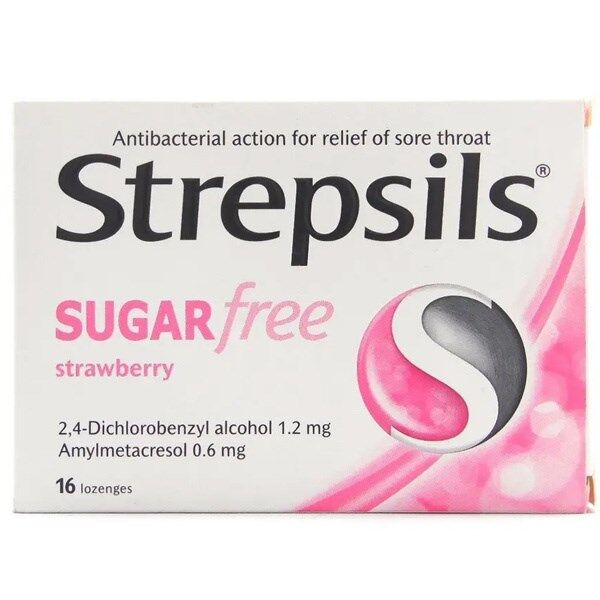 Strepsils Şekersiz Çilek Aromalı 16 Pastil