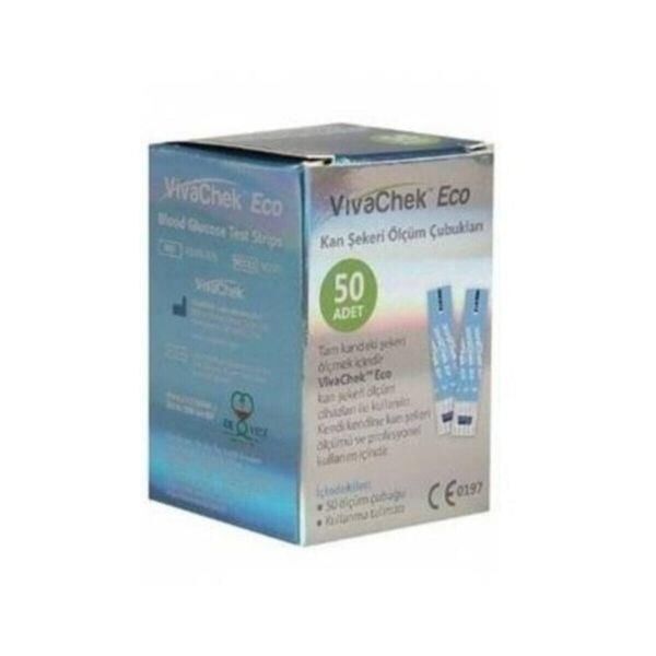 Vivachek Eco Strip Kan Şekeri Ölçüm Çubuğu 50'li