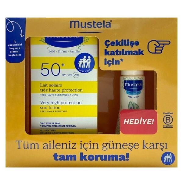 Mustela Güneş Losyonu SPF50 200 ml + Mustela Hydra Bebe 100 ml