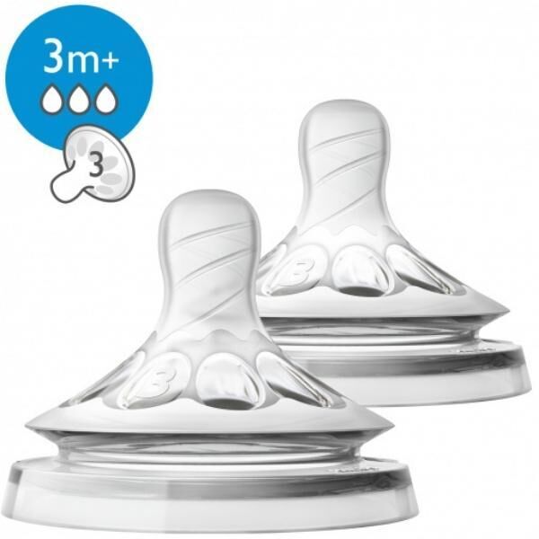 Avent Natural Biberon Emziği Orta Akış 3 Ay+ 2'li