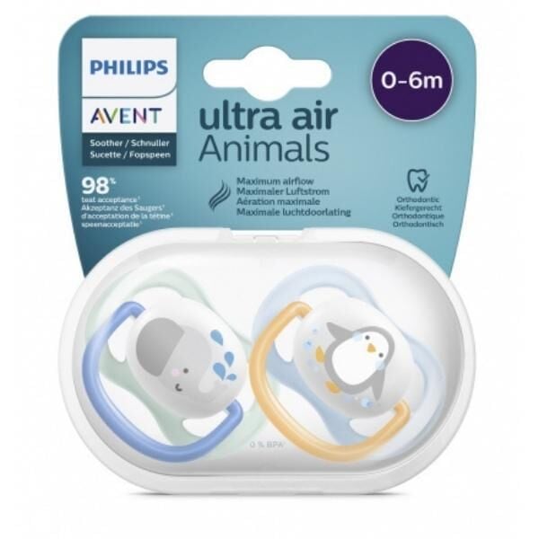 Avent SCF080/05 Ultra Air 0-6 Ay Erkek Hayvan Desenli Emzik