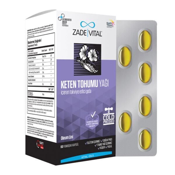 Zade Vital Keten Tohumu Yağı 60 Yumuşak Kapsül