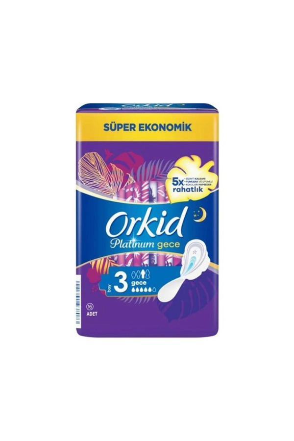 Orkid Platinum Hijyenik Ped Gece 16'lı