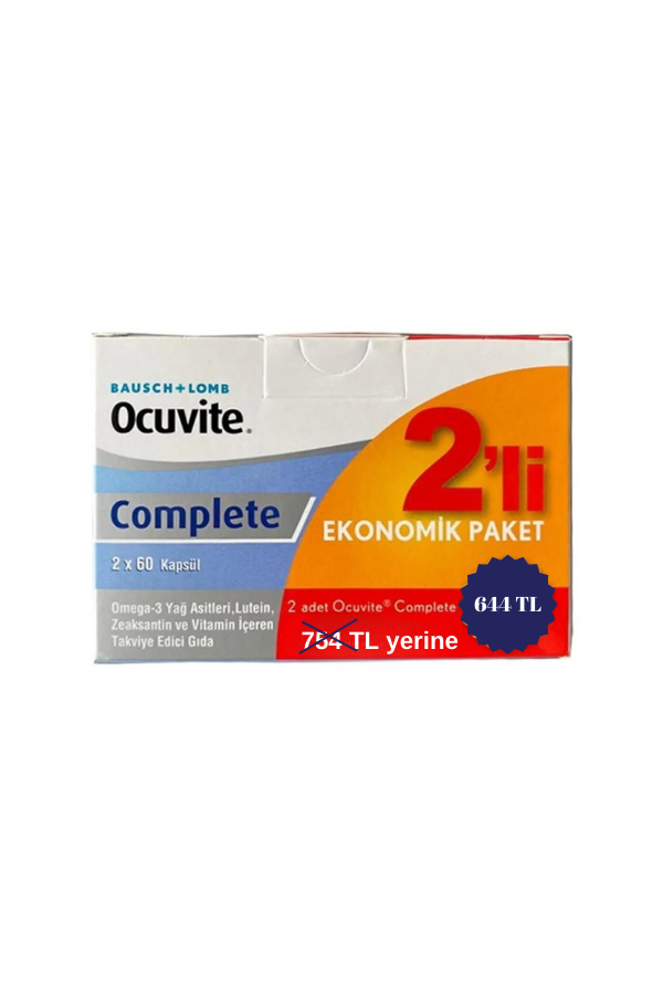 Ocuvite Complete 60 Kapsül - 2'li Fırsat Paketi (644 TL Etiketli)