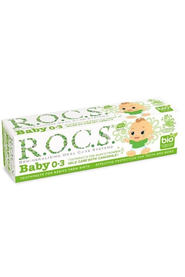 Rocs Baby Papatya Özlü Yutulabilir Diş Macunu 0-3 Yaş 35 ml