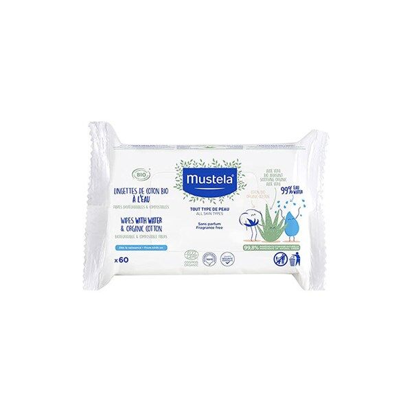 Mustela Organik Pamuklu Islak Mendil 60'lı