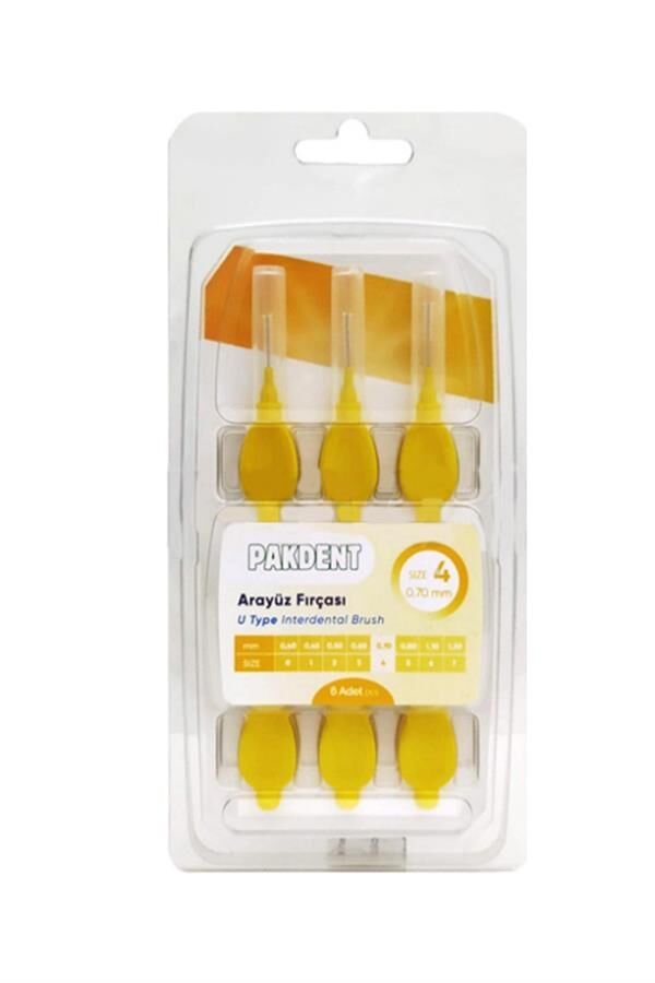 Pakdent Arayüz Fırçası 0,70 mm 6'lı - Sarı