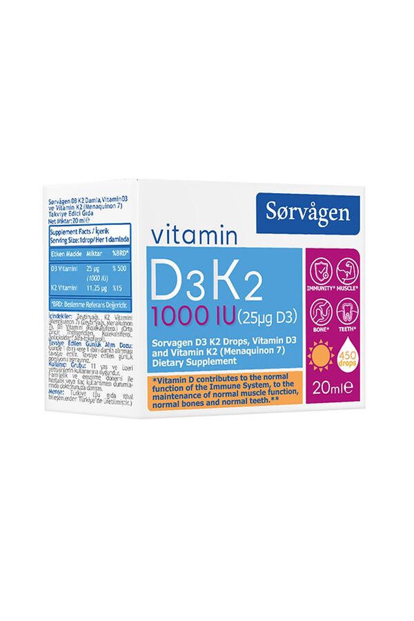 Sorvagen D3K2 Damla 1000 IU 20 ml