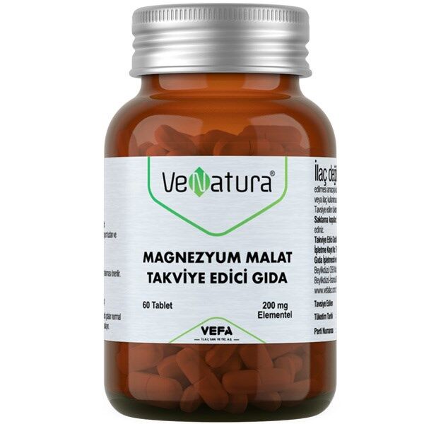 Venatura Magnezyum Malat 60 Tablet Magnezyum Takviyesi