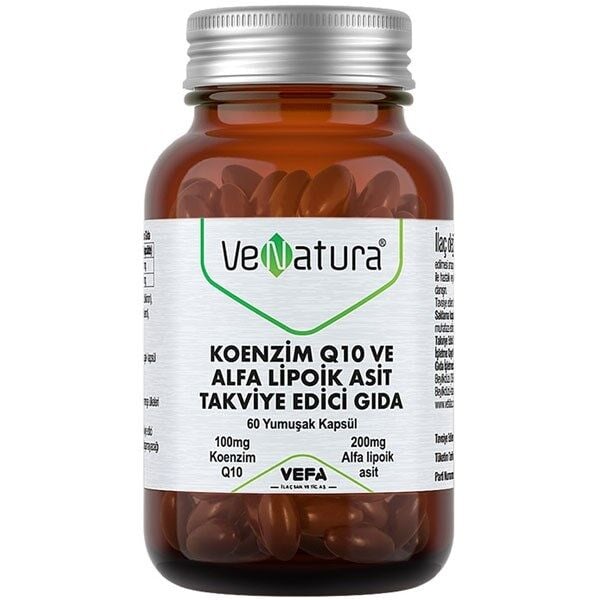 Venatura Koenzim Q10 ve Alfa Lipoik Asit 60 Yumuşak Kapsül Gıda Takviyesi