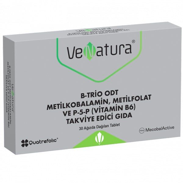 Venatura B Trio ODT Metilkobalamin Metilfolat ve P 5 P Takviye Edici Gıda 30 Tablet
