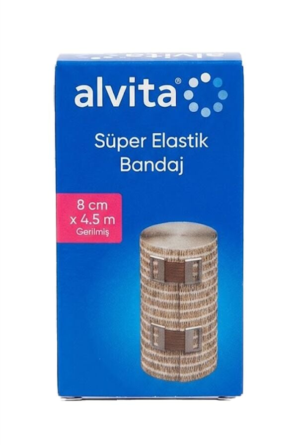 Alvita Süper Elastik Bandaj 8cm 4,5m Gerilmiş