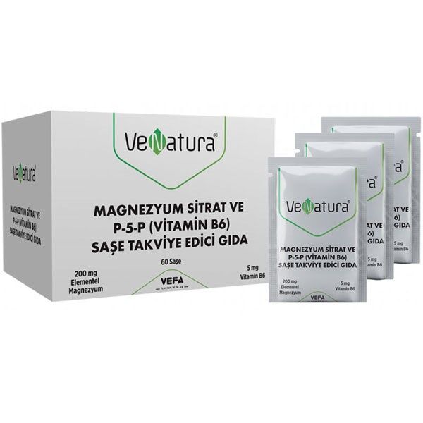 Venatura Magnezyum Sitrat P 5 P Vitamin B6 60 Saşe
