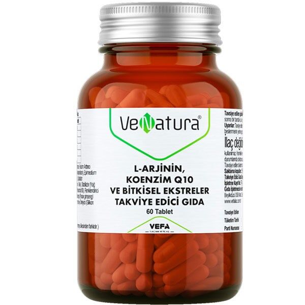 Venatura L Arjinin Koenzim Q10 ve Bitkisel Ekstreler 60 Kapsül