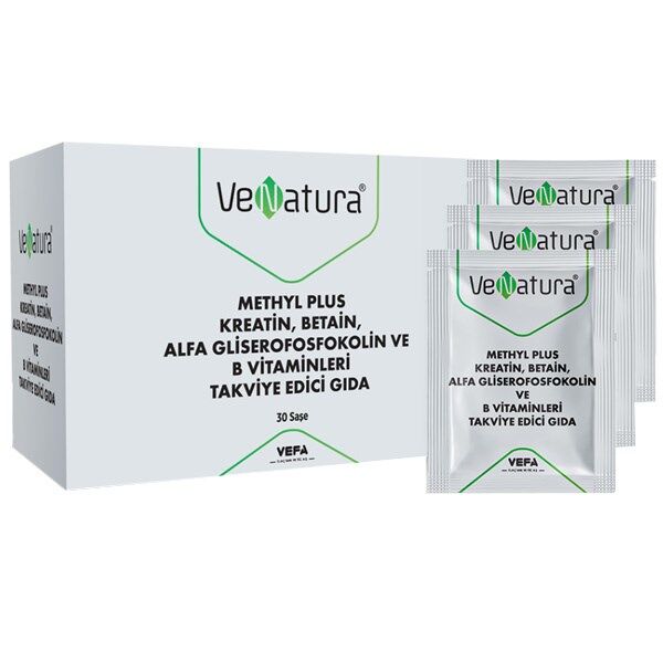 Venatura Methyl Plus Kreatin Betain Alfa Gliserofosfokolin ve B Vitaminleri 30 Saşe Gıda Takviyesi