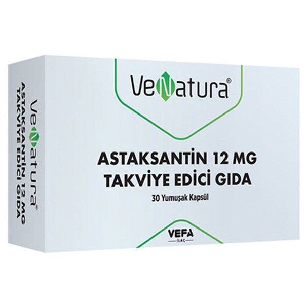 Venatura Astaksantin 12 MG 30 Kapsül Gıda Takviyesi