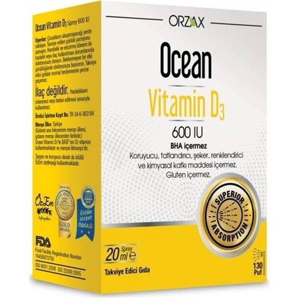 Ocean Vitamin D3 600 IU Sprey 20ml