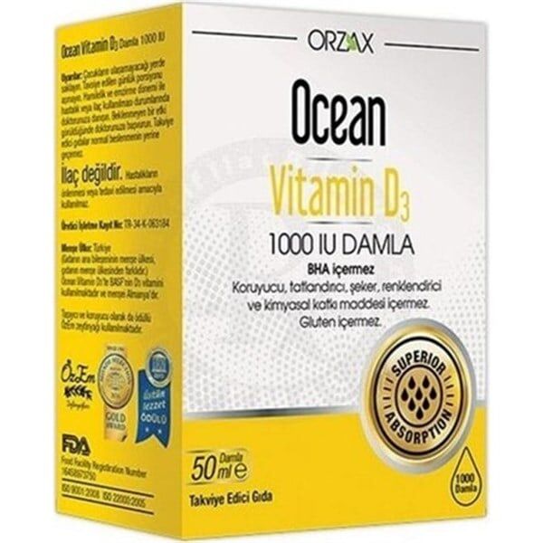 Ocean Vitamin D3 1000 IU 50 ml Damla
