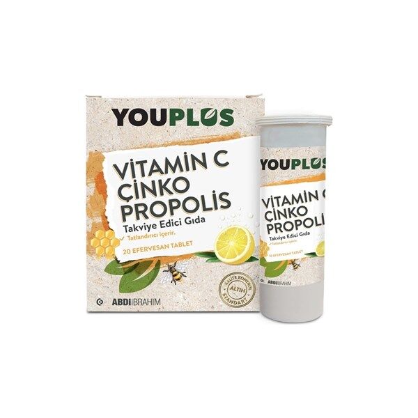 Youplus Vitamin-C & Çinko & Propolis 20 efervesan tablet