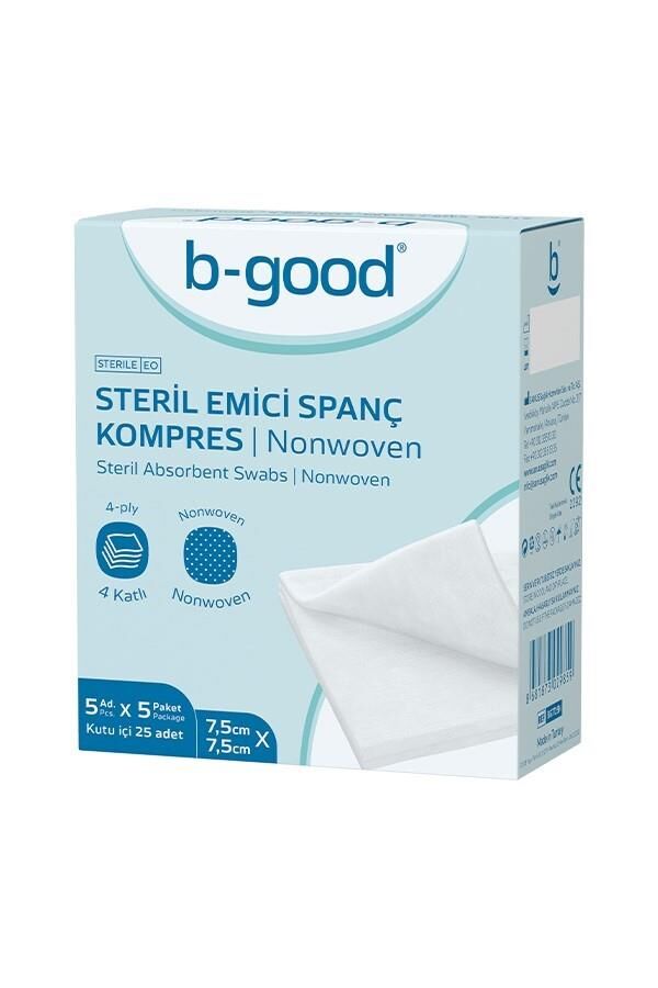 B-Good Steril Emici Spanç Kompres 7,5cmx7,5cm 25'li